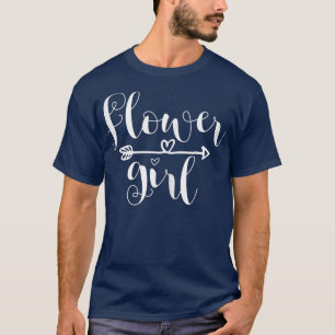 Flower Girl Arrow Heart For Wedding And Bacheloret T-Shirt