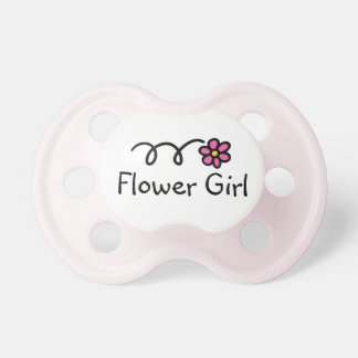 Flower girl baby pacifier | Girly pink daisy print