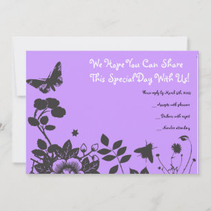 Flower Girl Bar Bat Mitzvah Invitation Reply Card