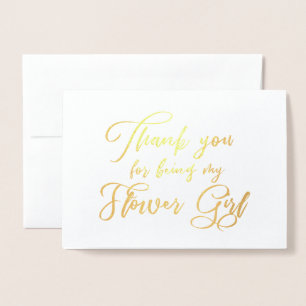 Flower Girl Beautiful Wedding Thank you Foil Card