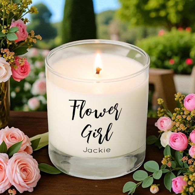 Flower Girl Black White Wedding  Scented Candle (Creator Uploaded)
