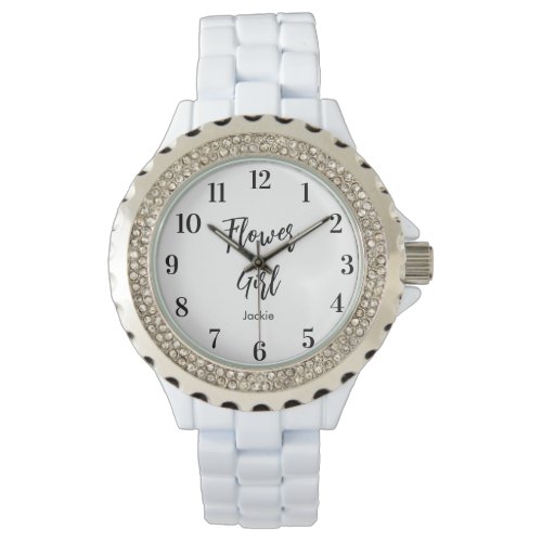 Flower Girl Black White Wedding Watch