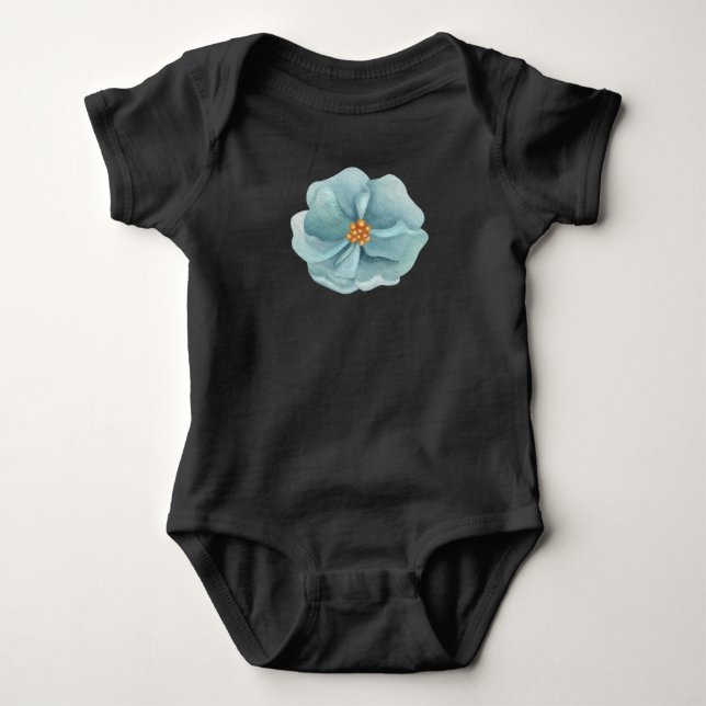 Flower girl blue baby bodysuit (Front)