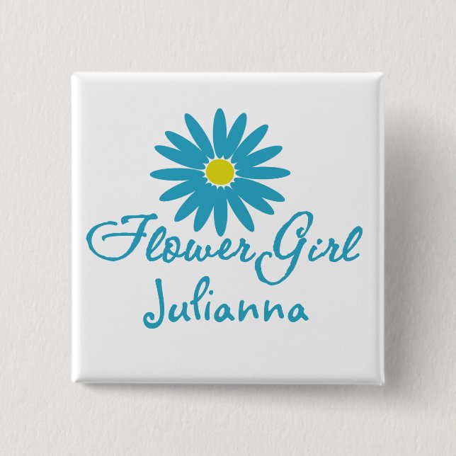 Flower Girl/ Blue Daisy Button (Front)