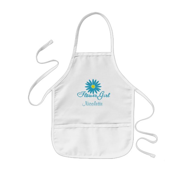 Flower Girl/ Blue Daisy Kids' Apron (Front)