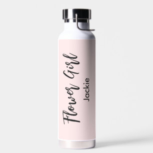 Flower Girl Blush Pink Bridal Shower Water Bottle