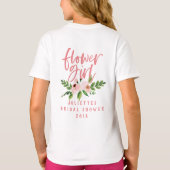 Flower girl blush pink floral watercolor t-shirt (Back)