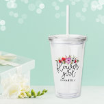 Flower Girl Bouquet Acrylic Tumbler<br><div class="desc">Beautiful tumbler with a floral accent. Customize this to fit your wedding!</div>