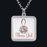 Flower Girl Bridal Party Bouquet Rose Necklace<br><div class="desc">Necklace features an original marker illustration of a bouquet of pink wedding flowers,  with FLOWER GIRL in a pretty burgundy font. A perfect gift for the flower girl!</div>