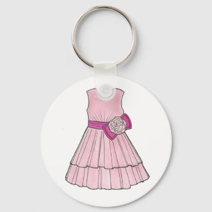 Flower Girl Bridal Pink Pageant Dress Keychain