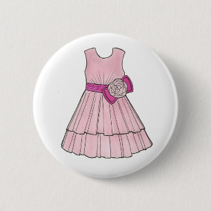 Flower Girl Bridal Pink Pageant Party Dress Style Button