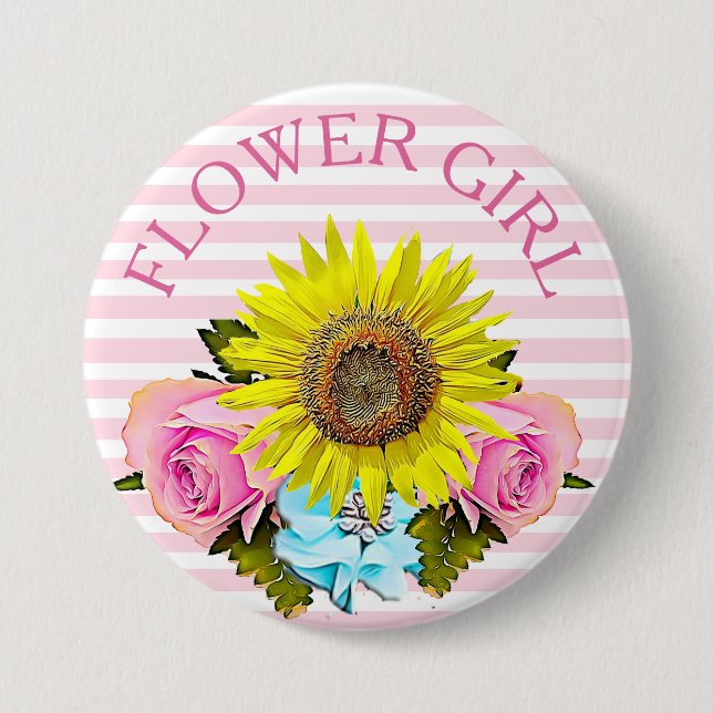 Flower Girl bridal shower button (Front)