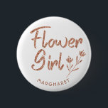 Flower Girl Bridal Shower pin<br><div class="desc">Glittering pin for Bridal shower or Bachelorette party will look great with any outfit. Pin can be personalized with Bride's name or any other detailes. Different color options available.</div>