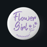 Flower Girl Bridal Shower pin violet<br><div class="desc">Glittering Flower Girl pin for Bridal shower or Wedding party will look great with any outfit. Pin can be personalized with Flower girl's name or any other detailes. Different color options available.</div>
