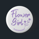 Flower Girl Bridal Shower pin violet<br><div class="desc">Glittering Flower Girl pin for Bridal shower or Wedding party will look great with any outfit. Pin can be personalized with Flower girl's name or any other detailes. Different color options available.</div>