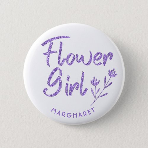 Flower Girl Bridal Shower pin violet