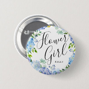 Flower Girl Carolina Bloom Custom Wedding Button