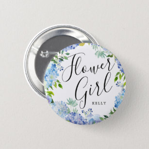 Flower Girl Carolina Bloom Custom Wedding Button