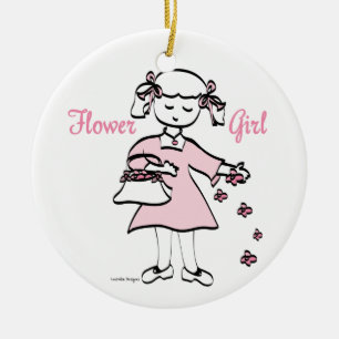 Flower Girl Ceramic Ornament