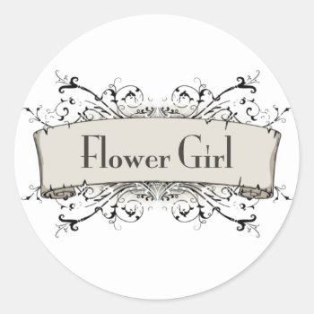 *flower Girl Classic Round Sticker by MishMoshTees at Zazzle