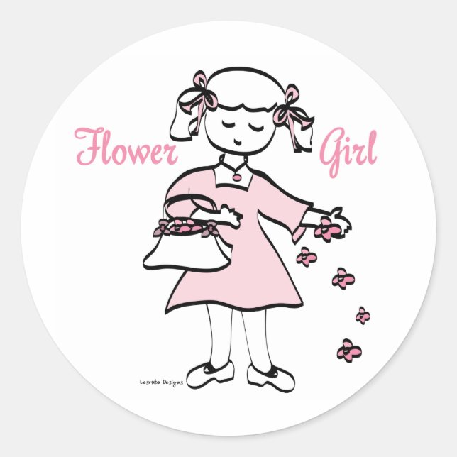 Flower Girl Classic Round Sticker (Front)