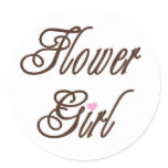 Flower Girl Classy Browns Classic Round Sticker