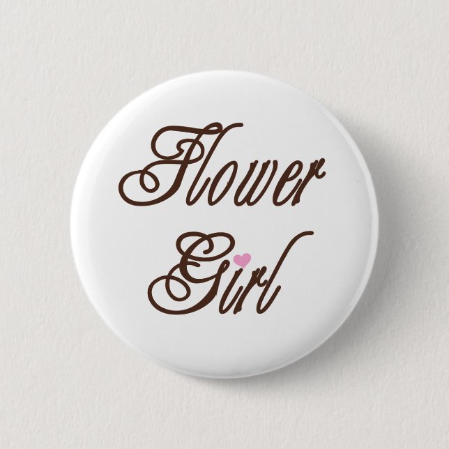 Flower Girl Classy Browns Pinback Button (Front)