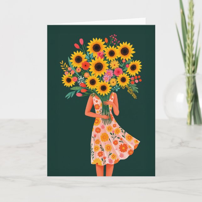 Flower Girl Colorful Thank You Card (Front)
