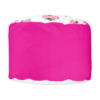 Flower Girl Cowgirl Round Pouf