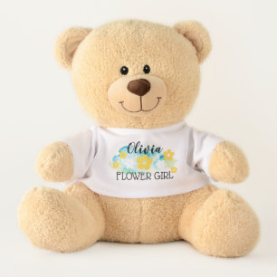 Flower Girl Custom Name Plush Teddy Bear