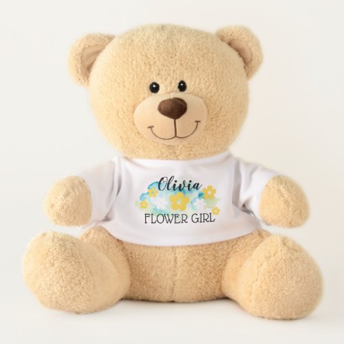 Flower Girl  Custom Name Plush Teddy Bear