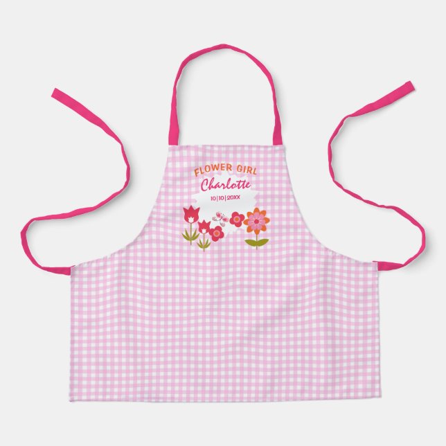 Flower Girl Cute Floral Personalized Apron (Front)