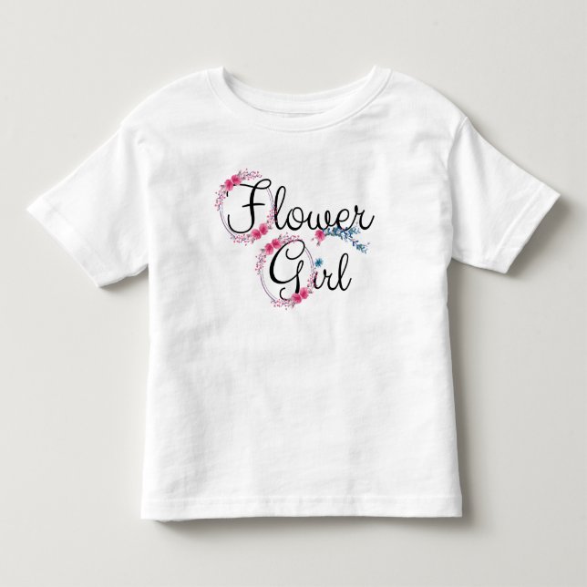 Flower Girl Cute Floral Toddler T-shirt (Front)
