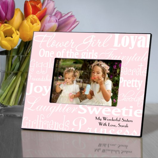 Flower Girl Cute Pink with White Picture Frame (Front)