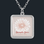 Flower Girl Daisy Personalized Silver Plated Necklace<br><div class="desc">It makes it a perfect gift for a flower girl. Email me at JMR_Designs@yahoo.com if you need assistance or have any special requests.</div>