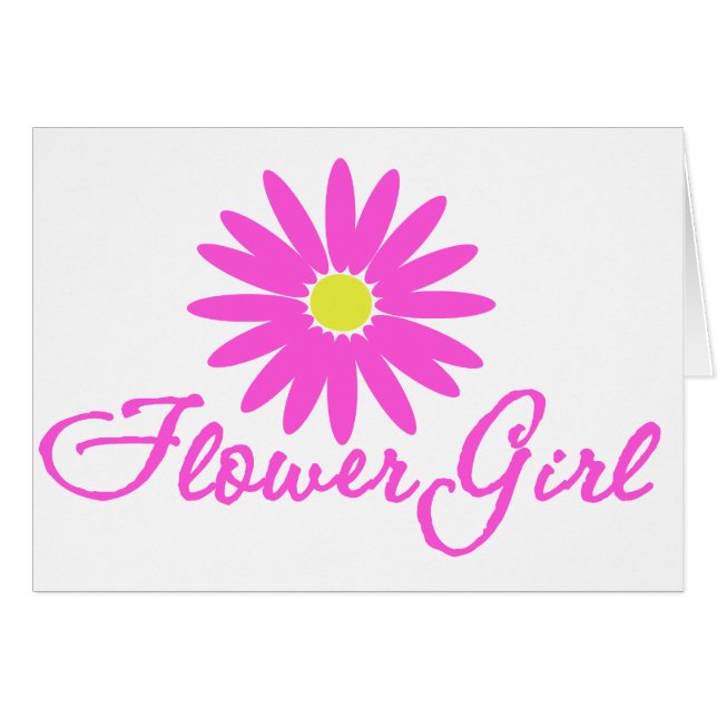 Flower Girl Daisy/ Pink Cards (Front Horizontal)
