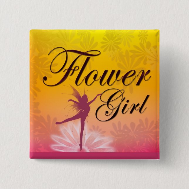 Flower Girl Dancing Fairy Pinback Button (Front)