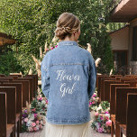 Flower Girl Denim Jacket<br><div class="desc">Gorgeous Bride denim jacket. Perfect for picture with the Bridal Party!</div>
