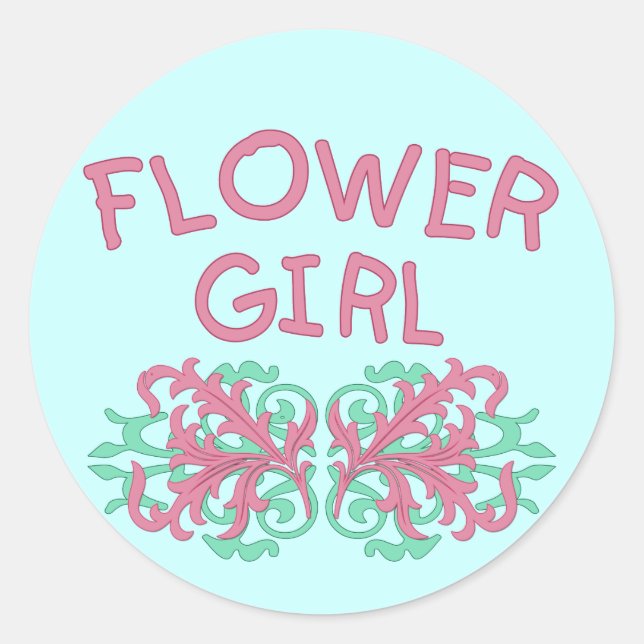 Flower Girl Design #2 Classic Round Sticker (Front)