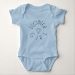 Flower Girl Diamond Black on Blue Baby Bodysuit<br><div class="desc">Flower girl written in a circle with a diamond in the middle. Perfect for bachelorette parties and other wedding events.</div>