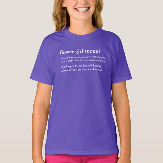 Flower girl dictionary definition custom t-shirt (Front)