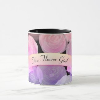 Flower Girl Floral Elegant Black & Pink Roses Mug