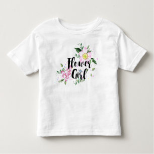 Flower Girl Floral Watercolor Wedding Toddler T-shirt