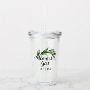 Flower Girl Foliage Personalized Acrylic Tumbler