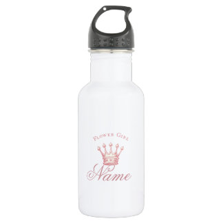 Flower Girl gift, Pink Crown Stainless Steel Water Bottle
