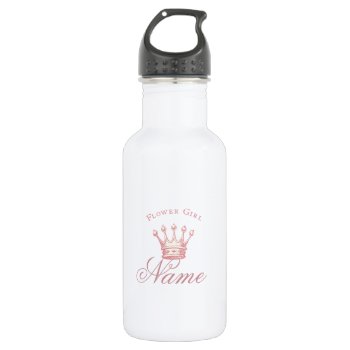 Flower Girl Gift  Pink Crown Stainless Steel Water Bottle by JoyMerrymanStore at Zazzle