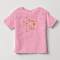Flower Girl Gold Ruffle Pink Tee