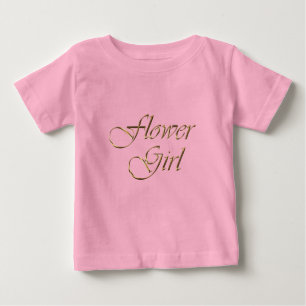Flower Girl gold script elegant chic pink Baby T-Shirt