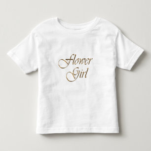Flower Girl gold script elegant chic white Toddler T-shirt
