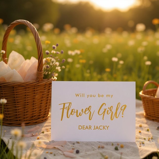 Flower Girl Gold White  Foil Invitation (Creator Uploaded)
